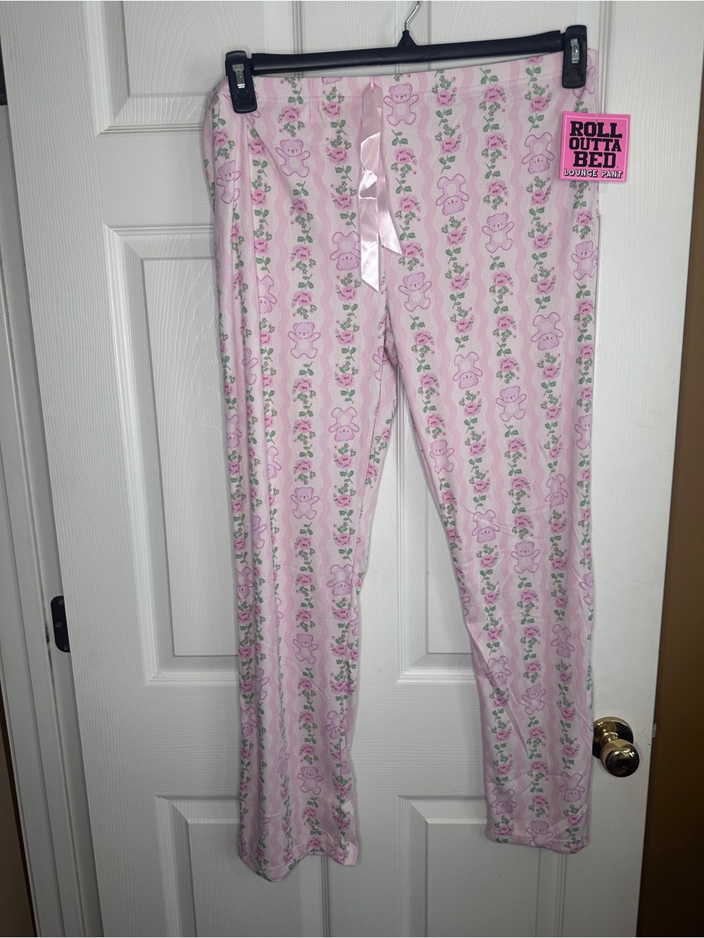 Pink Teddy-Print Lounge Pants